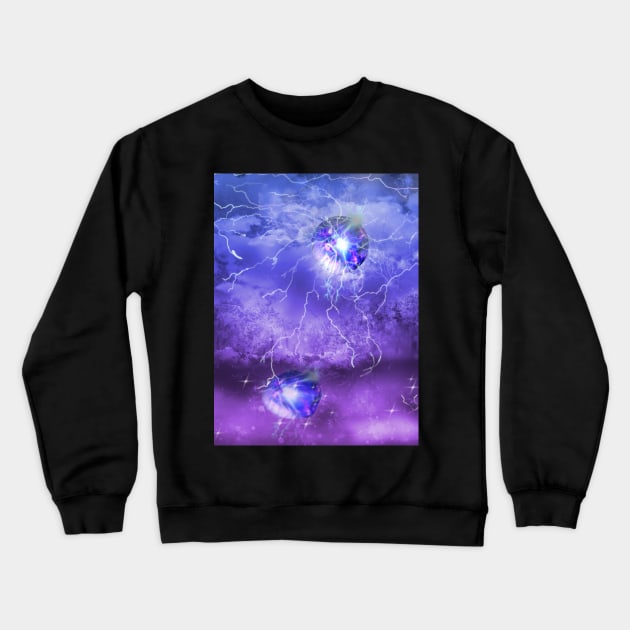 fantasy world forest fireball Crewneck Sweatshirt by cuisinecat